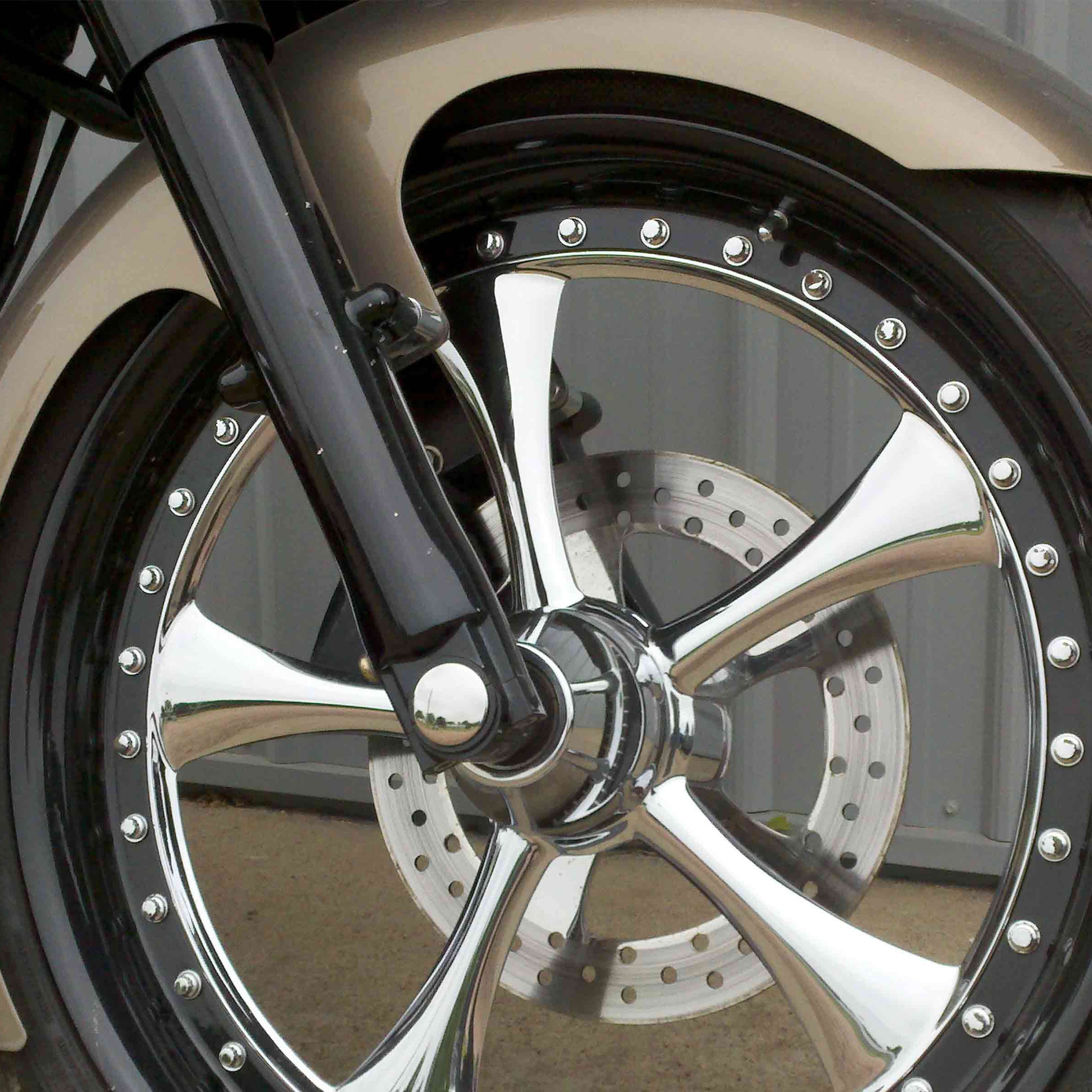 Black Fork-N-Finish Piece - Lower Fork Leg Cap for 2000 to 2013 Harley-Davidson Touring Models(Black)