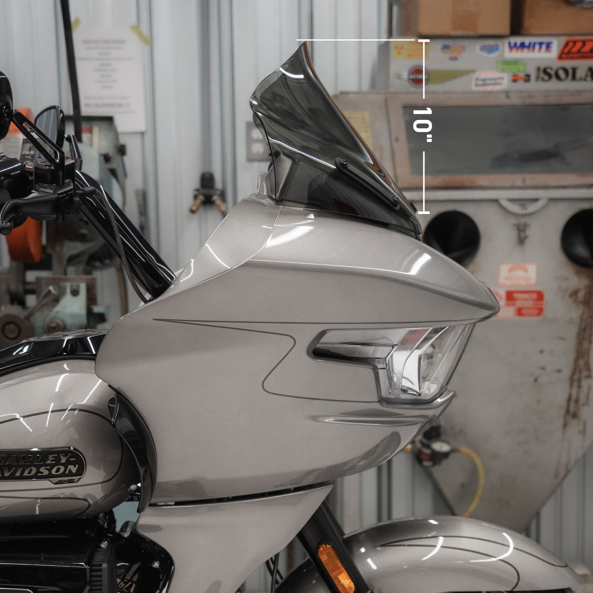 Flare™ Windshield for H-D 2023-2024 Road Glide® (12" Sport - Dark Smoke - with vertical height measurement)