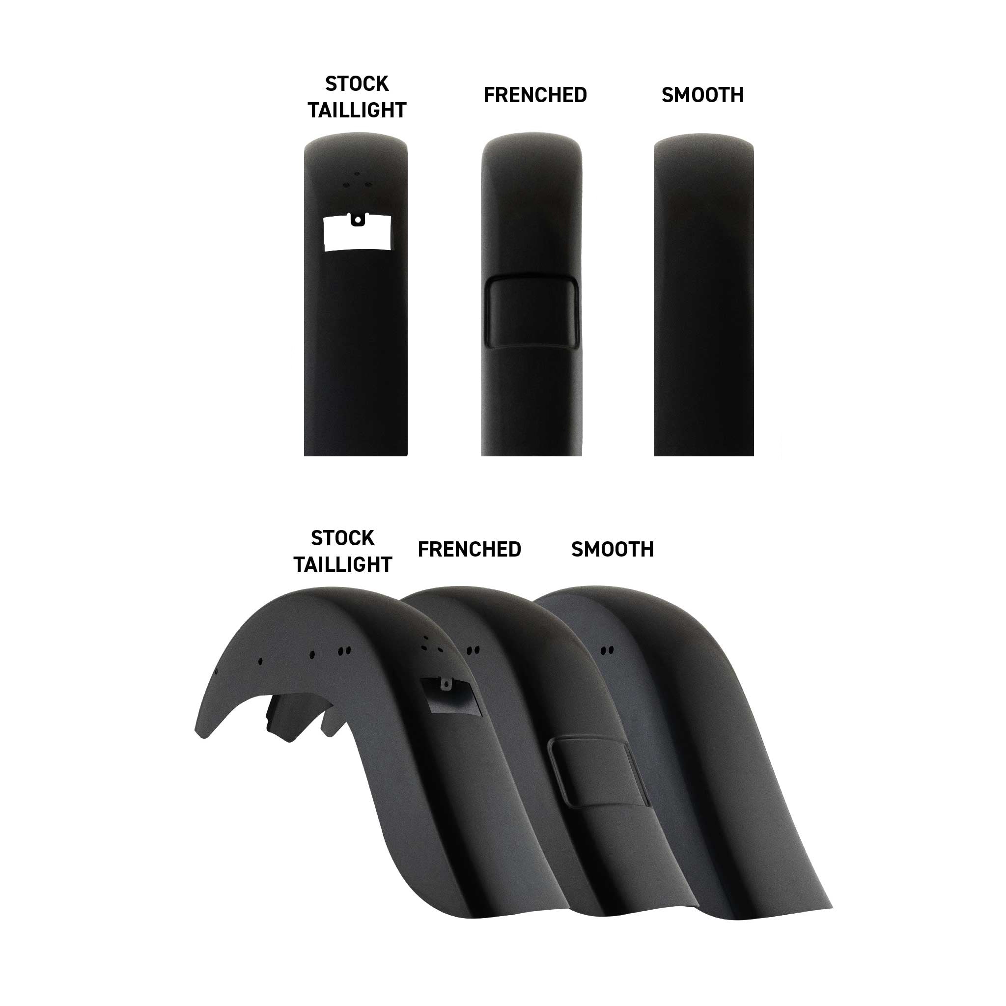 Extended Benchmark Rear Fenders for Harley-Davidson 2000-2017 Softail Motorcycles(Extended Rear Fender Options)