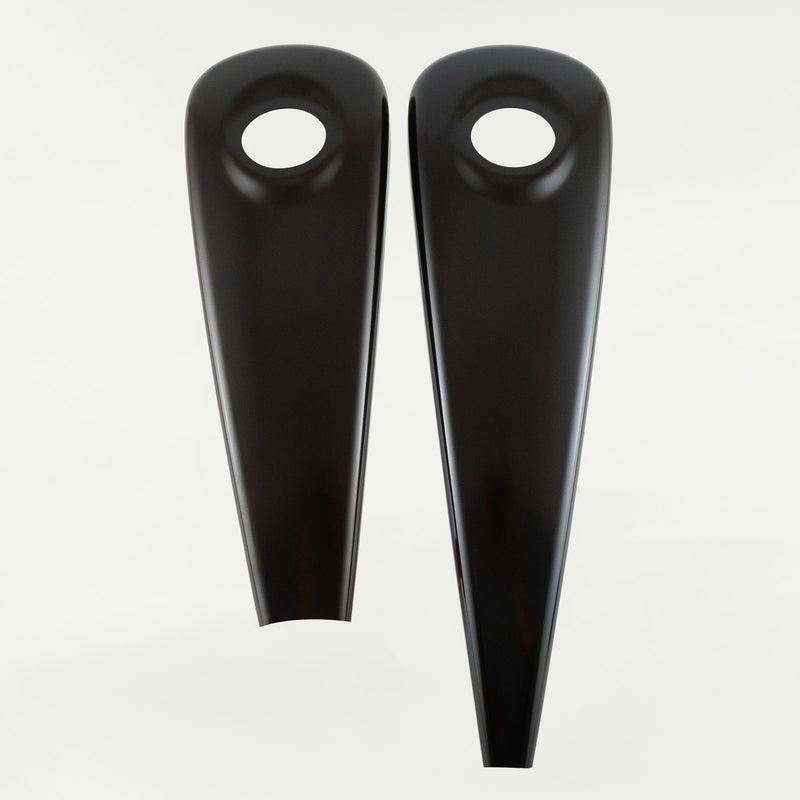 Stock length verses Extended Curvaceous Metal Dash for 2008 - 2025 FLH, FLTR Motorcycles(Stock Length (left) vs. Extended (right) Curvaceous Dash)