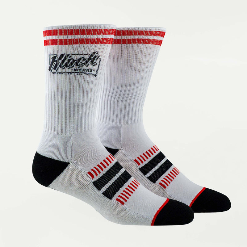 Klock Werks Socks White with Red Band (White with Red Band)