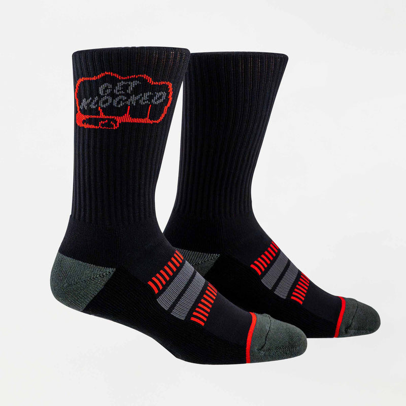 Klock Werks Socks Black with Red Fist Bump (Black with Red Fist Bump)