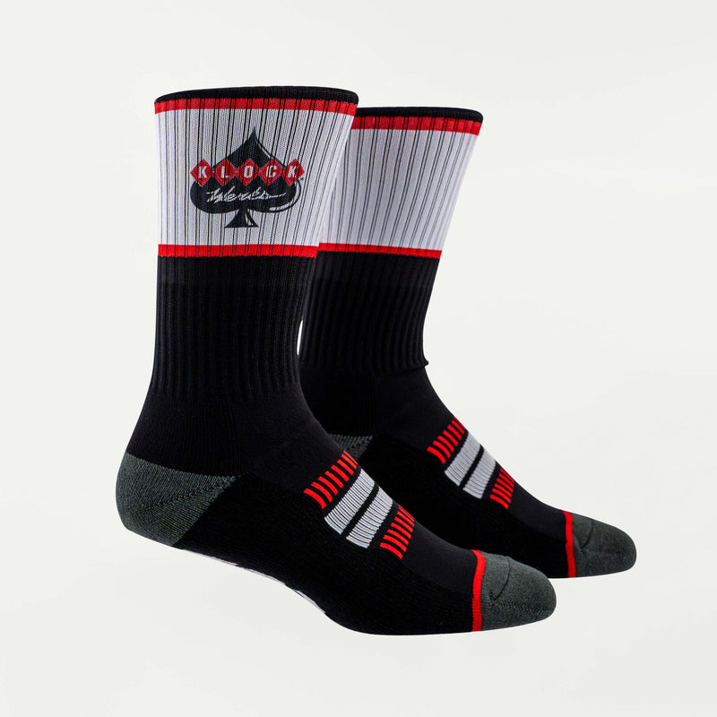 Klock Werks Socks Black with White Spade Band (Black with White Spade Band)