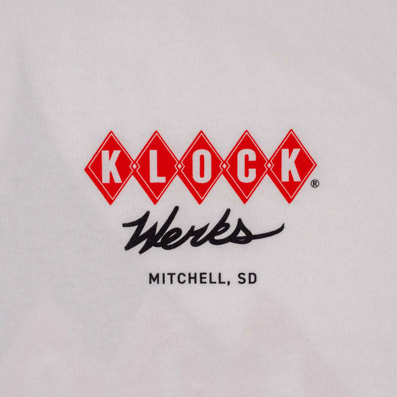 Diamond Werks White Long Sleeve T-Shirt (Front Design - Diamond Werks Logo Long Sleeve)