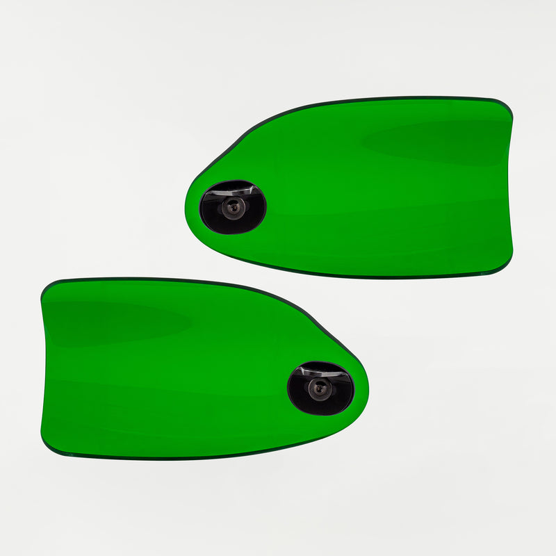 Green Flare Hand Guards for Harley-Davidson Motorcycle(Green (Acrylic) - Back View)