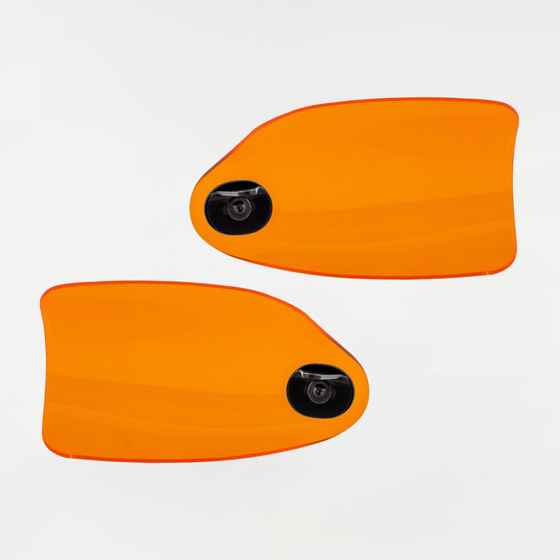 Orange Flare Hand Guards for Harley-Davidson Motorcycle(Orange (Acrylic) - Back View)