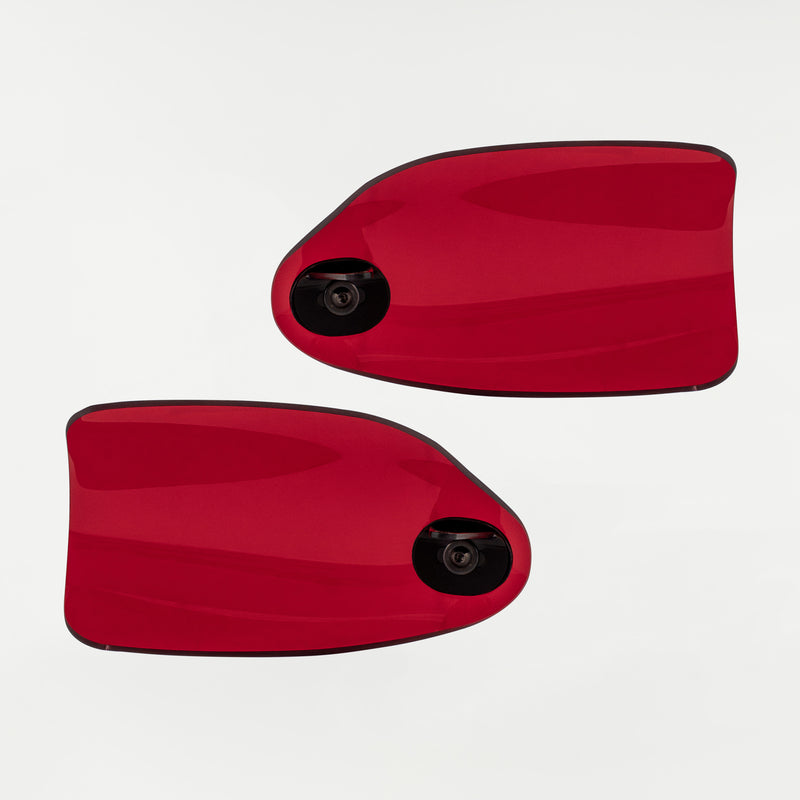 Red Flare Hand Guards for Harley-Davidson Motorcycle(Red (Acrylic) - Back View)