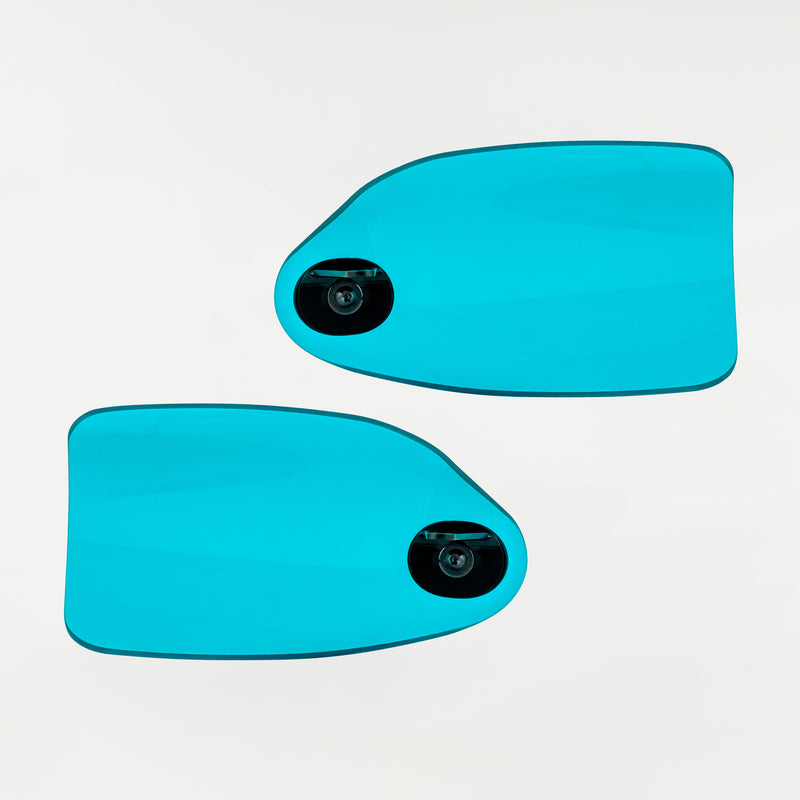 Teal Flare Hand Guards for Harley-Davidson Motorcycle(Teal 2023-2026 H-D New Model Fairing (Acrylic) - Back View)