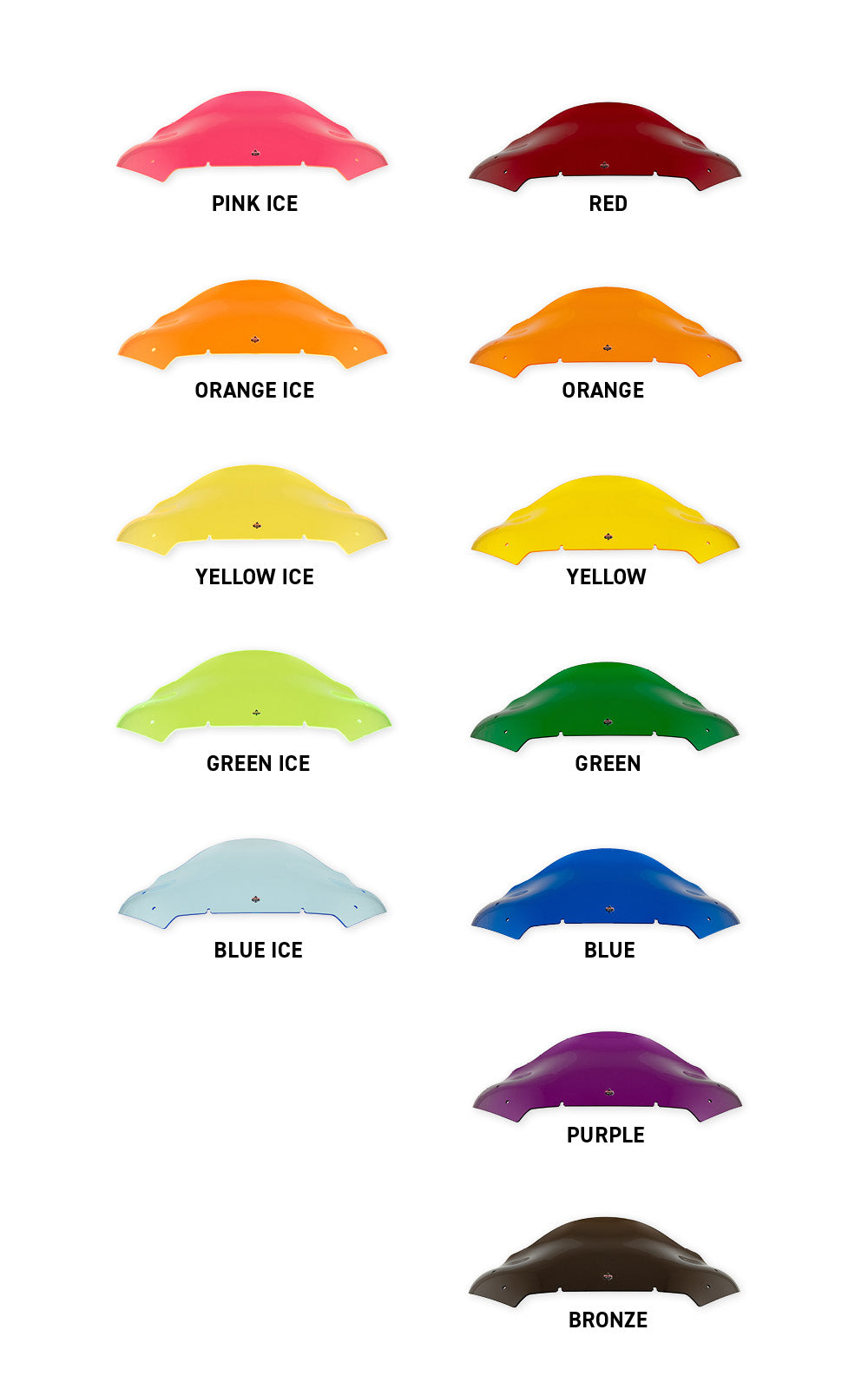 (Ice and Kolor Flare® Windshields)