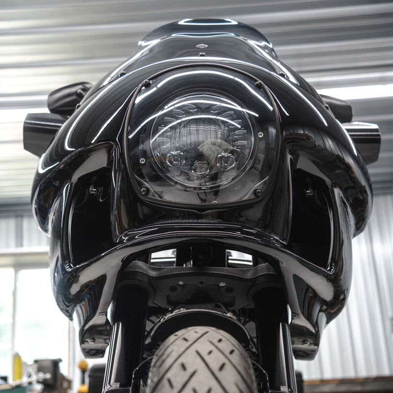 Harley-Davidson FXRP Fairing Fit Kit for Softail Motorcycles showing completed fairing on bike (H-D M8 Softail)
