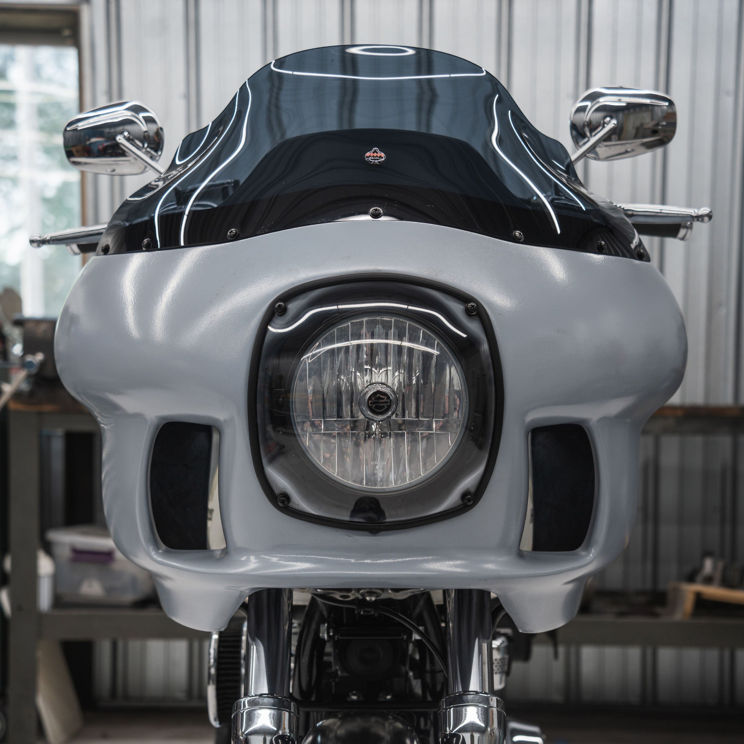 Harley-Davidson FXRP Fairing Fit Kit for Softail Motorcycles showing completed fairing on bike (H-D M8 Softail)