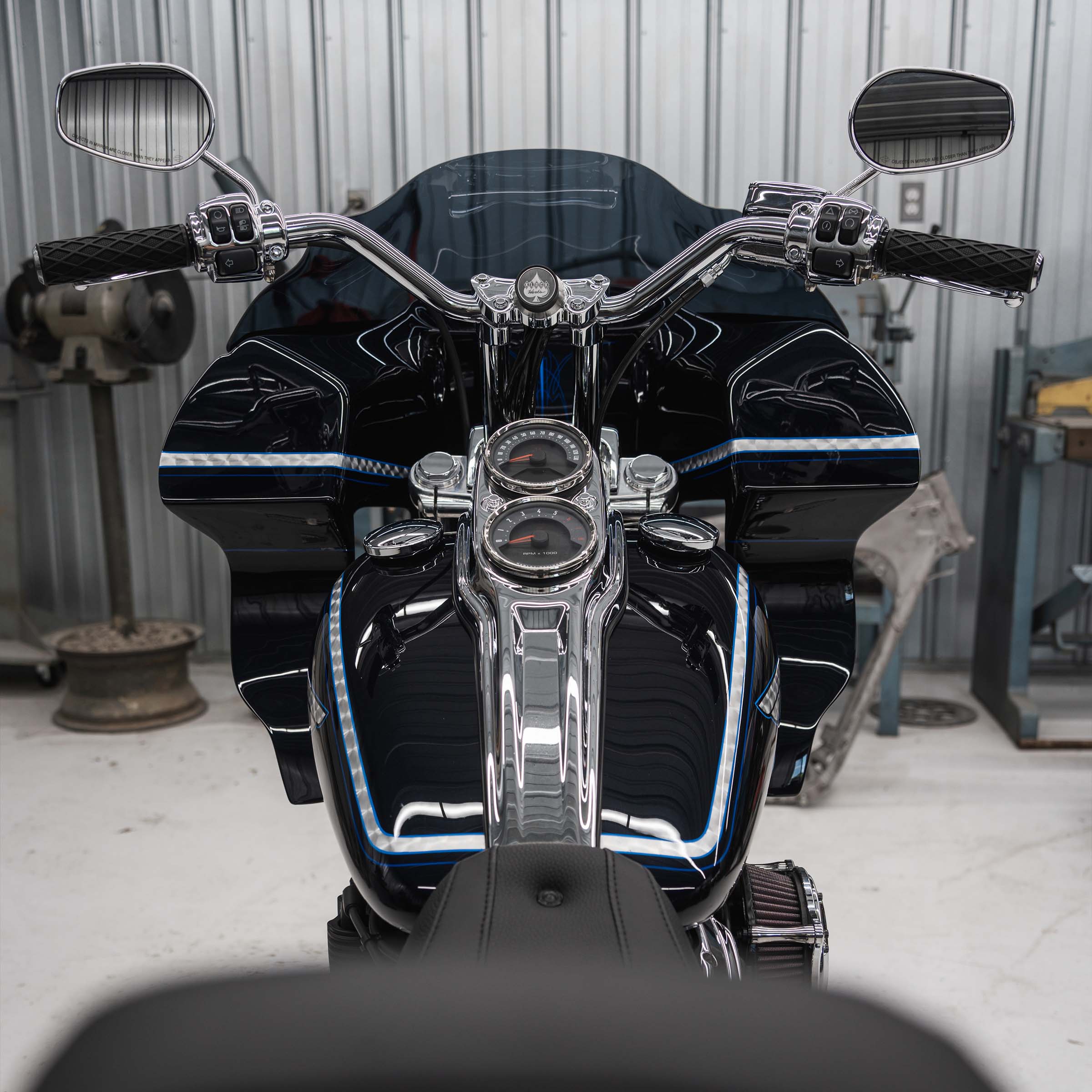 Harley-Davidson FXRP Fairing Fit Kit for Softail Motorcycles showing completed fairing on bike (H-D M8 Softail)