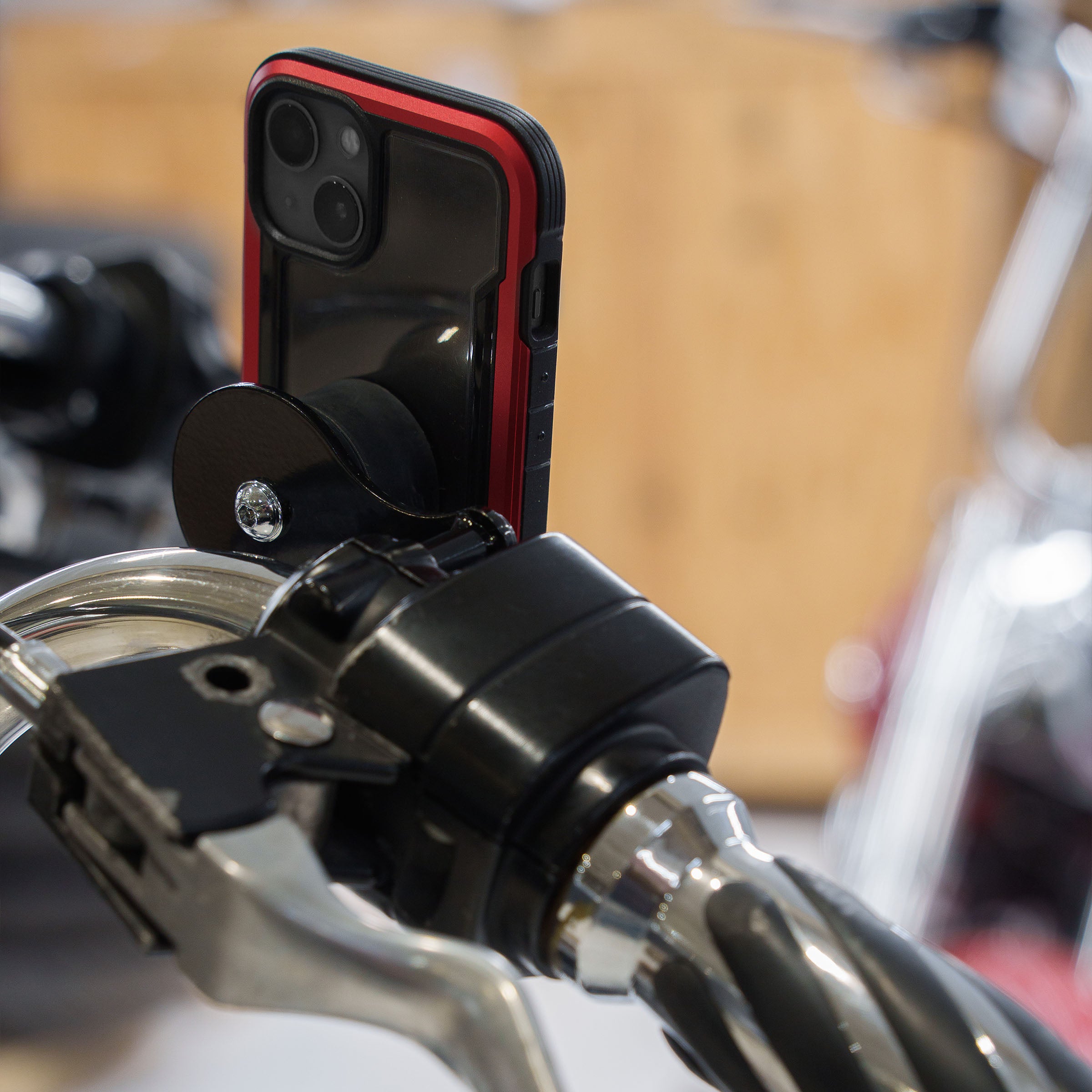 1986-1995 Black Ambidextrous Magnetic Phone Mount for Harley-Davidson® Black Mount (1986-1995 - Black Ambidextrous Mount)
