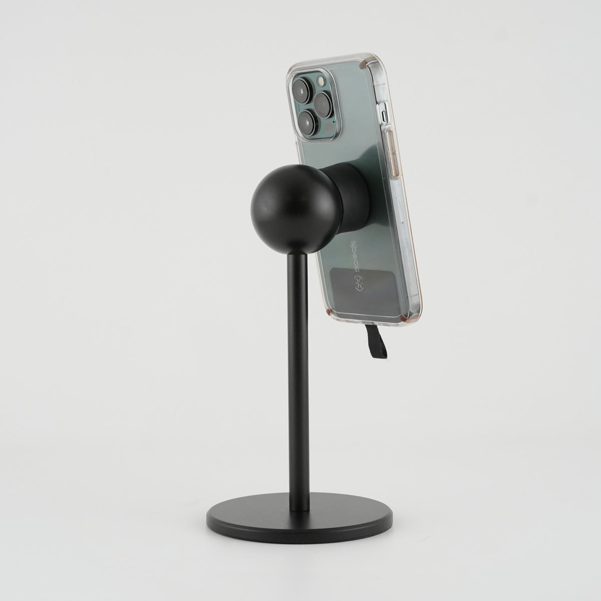 Black Satin iOMini Magnetic Phone Mount with Phone (iOmini - Black Satin with iPhone)