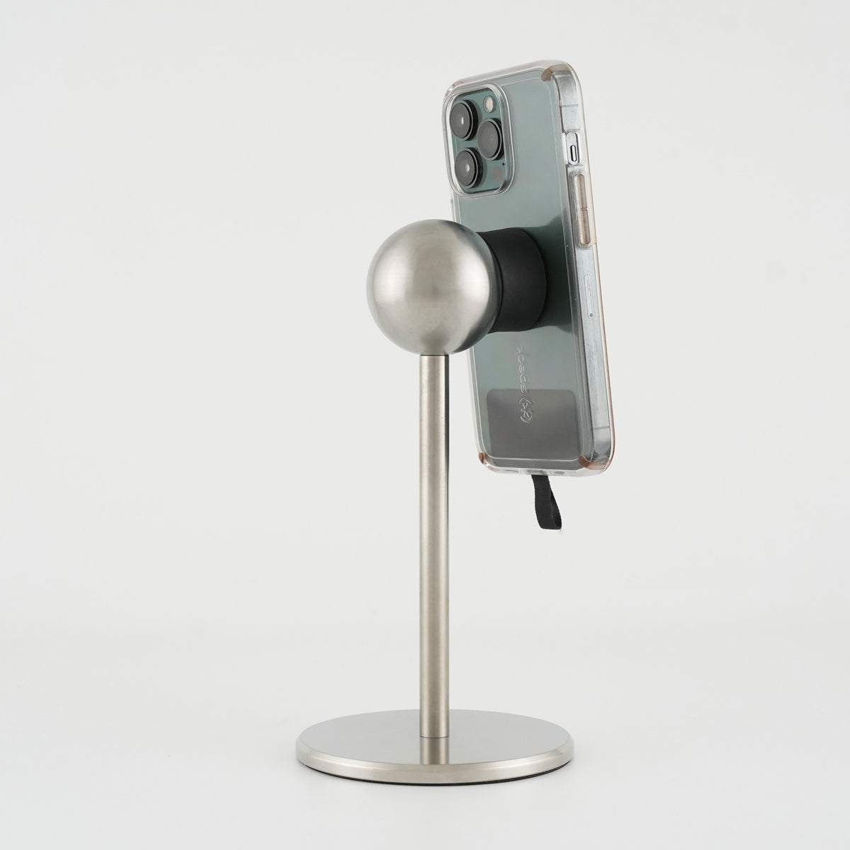 Stainless Steel iOMini Magnetic Phone Mount with Phone 