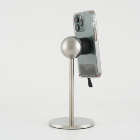 Stainless Steel iOMini Magnetic Phone Mount with Phone 