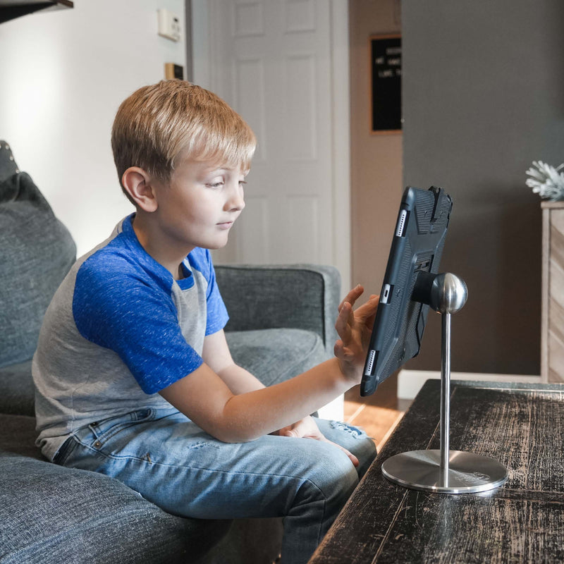 Stainless Steel iOstand® Magnetic Phone Mount with Phone (iOstand - Stainless Steel with iPad Pro)