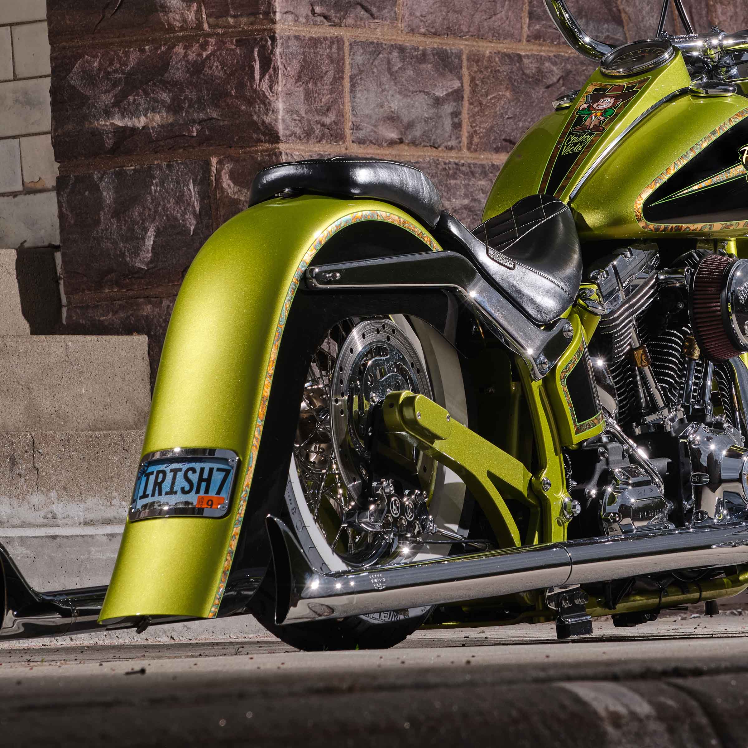 Vicla Benchmark Rear Frenched Fenders for Harley-Davidson 2000-2017 Softail Motorcycles(Vicla Rear Fender - Frenched)