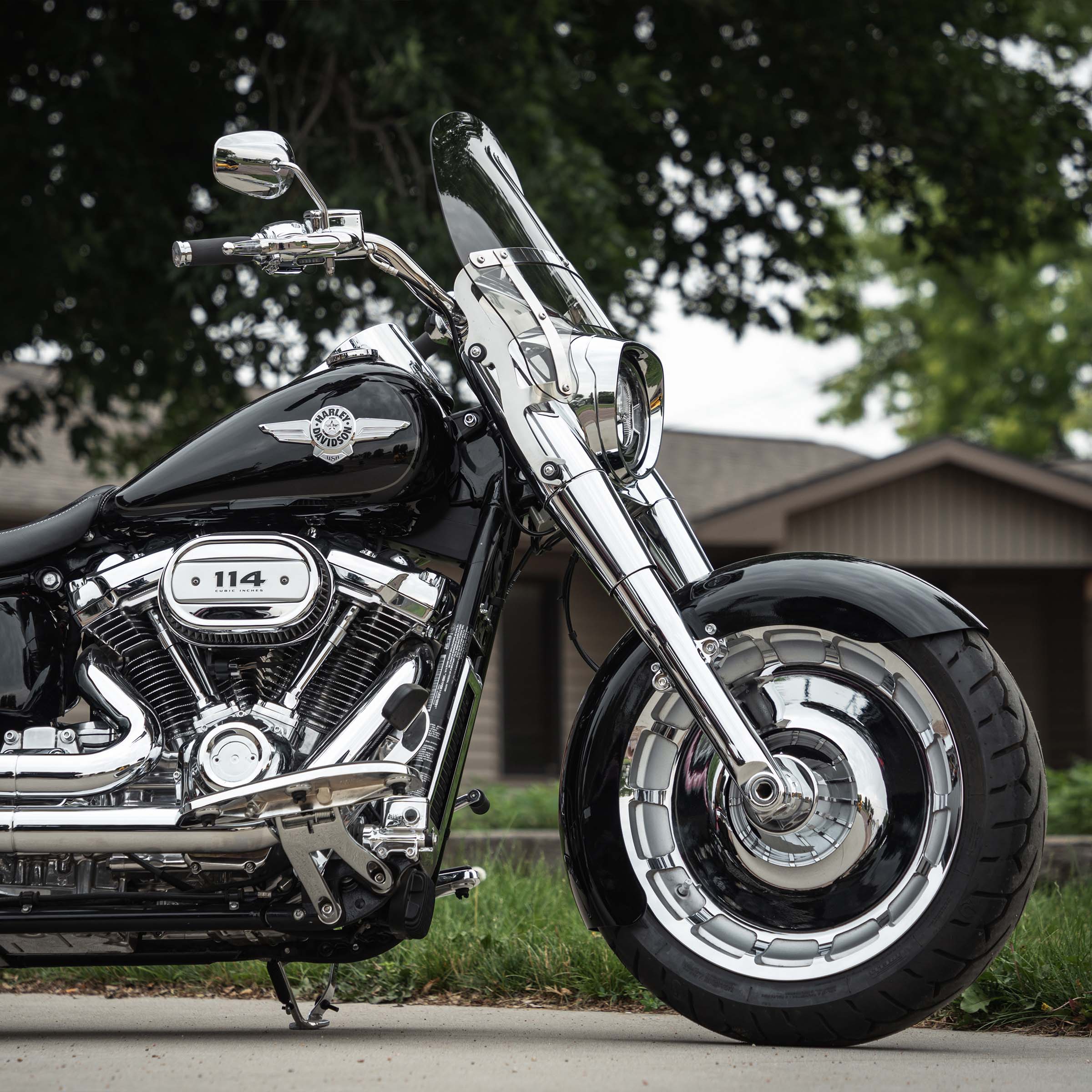 Roller Tire Hugger Front Fenders for Harley-Davidson 2018-2024 Fat Boy Motorcycles(Roller)