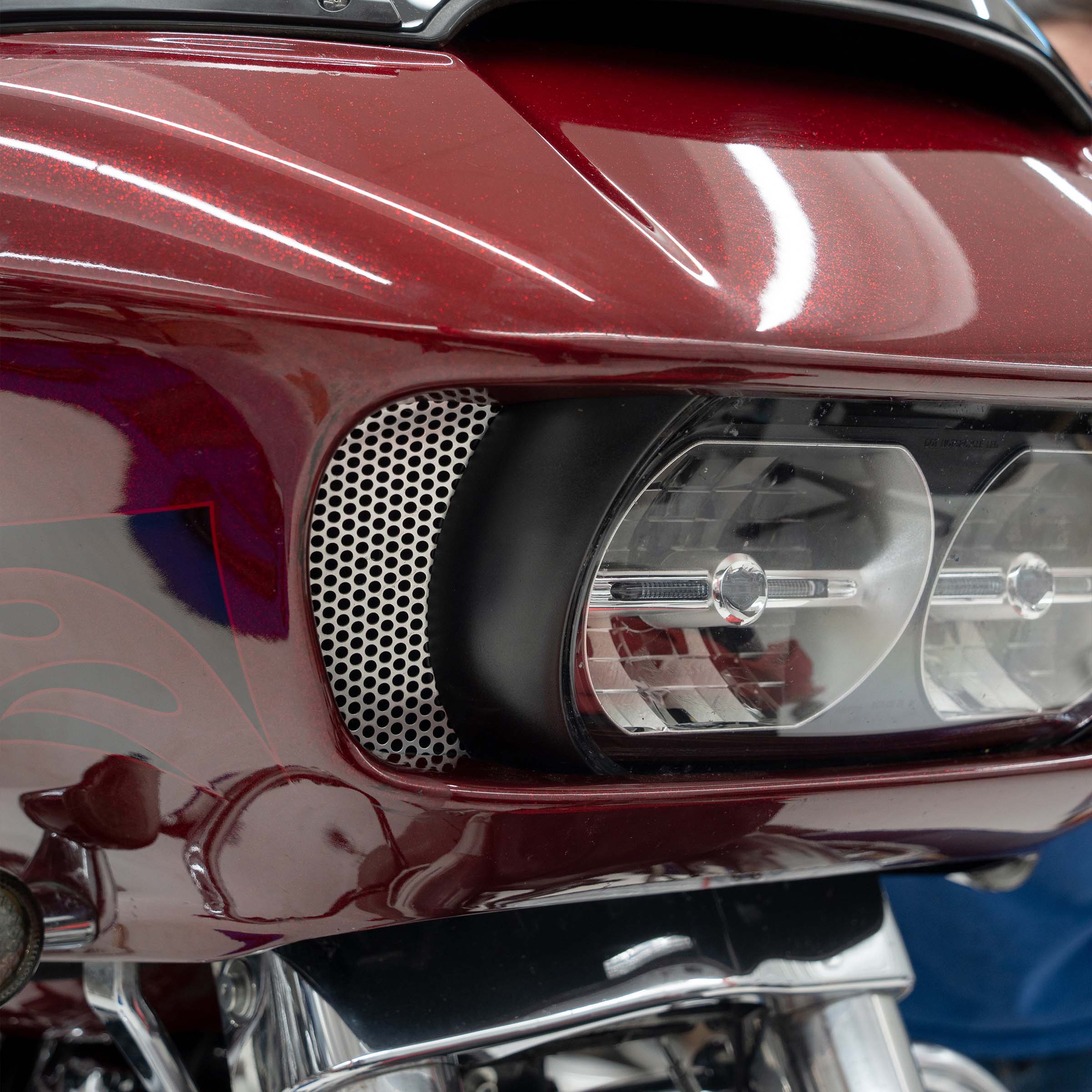 Round Fairing Side Vent Screens for Harley-Davidson Motorcycles 2015-2024 Road Glide(Round - Satin (raw))