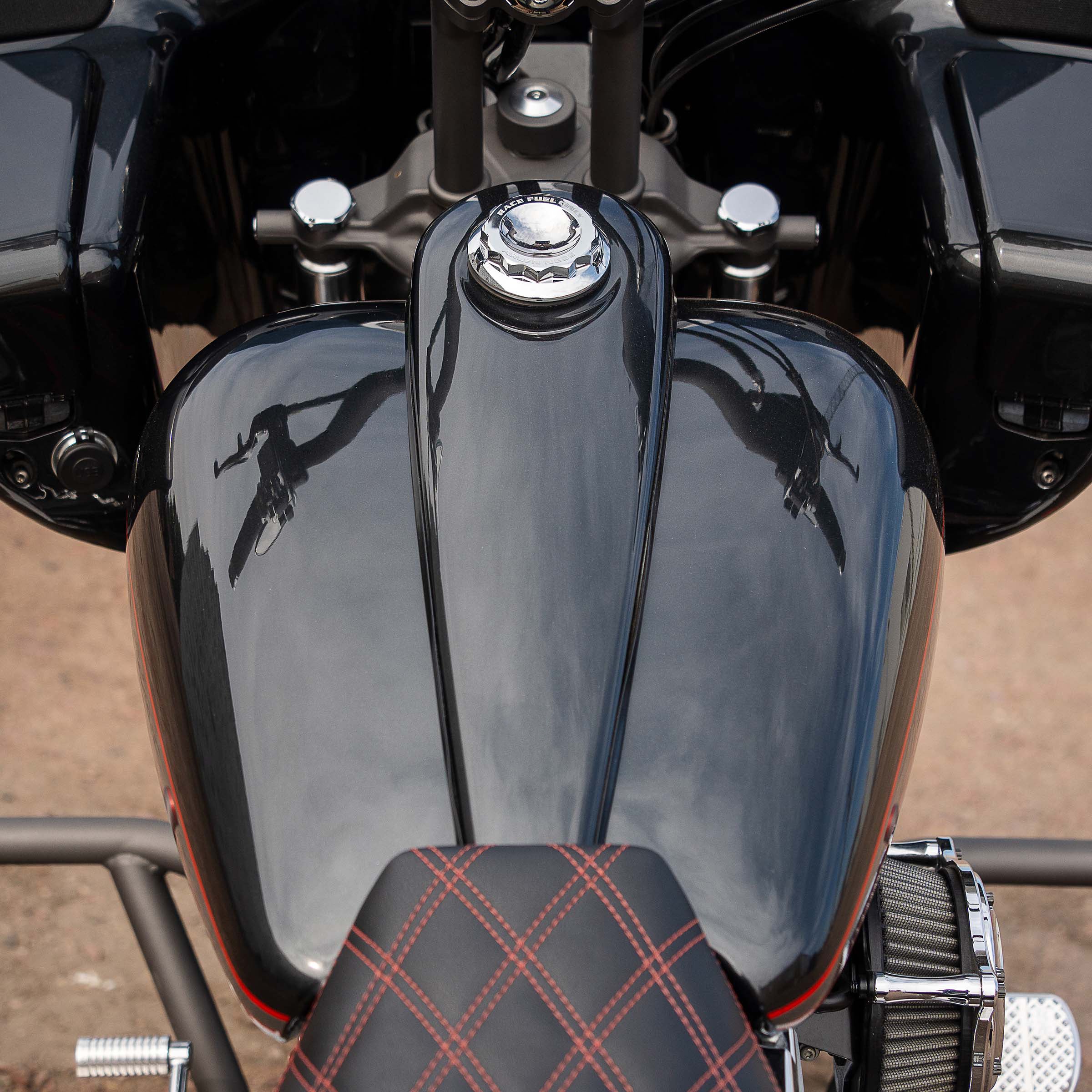 Extended Length Curvaceous Metal Dash for 2008 - 2024 FLH, FLTR Motorcycles(Extended)