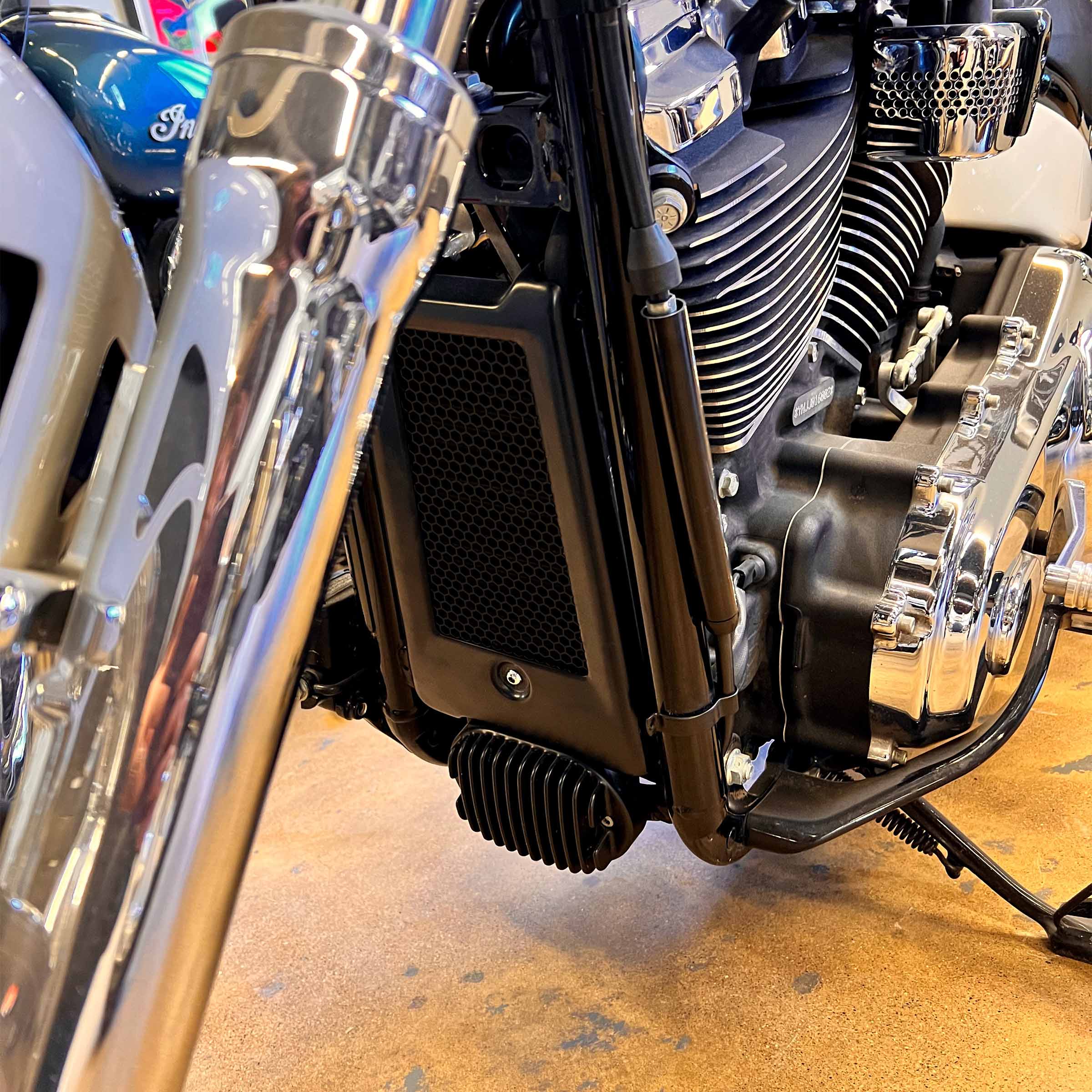 Black Oil Cooler Guard for Harley-Davidson® Softail Models(Black Insert)