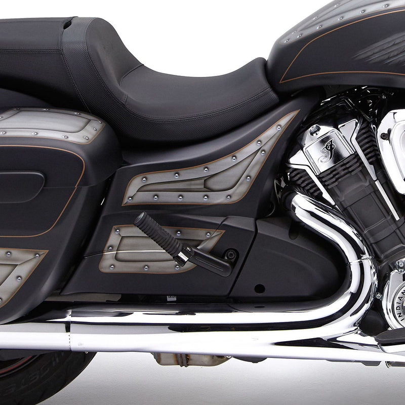 Reytelo Side Covers for Indian® 2020-2026 Challenger and Pursuit on black and gray bike