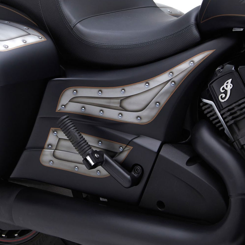 Reytelo Side Covers for Indian® 2020-2026 Challenger and Pursuit on black and gray bike