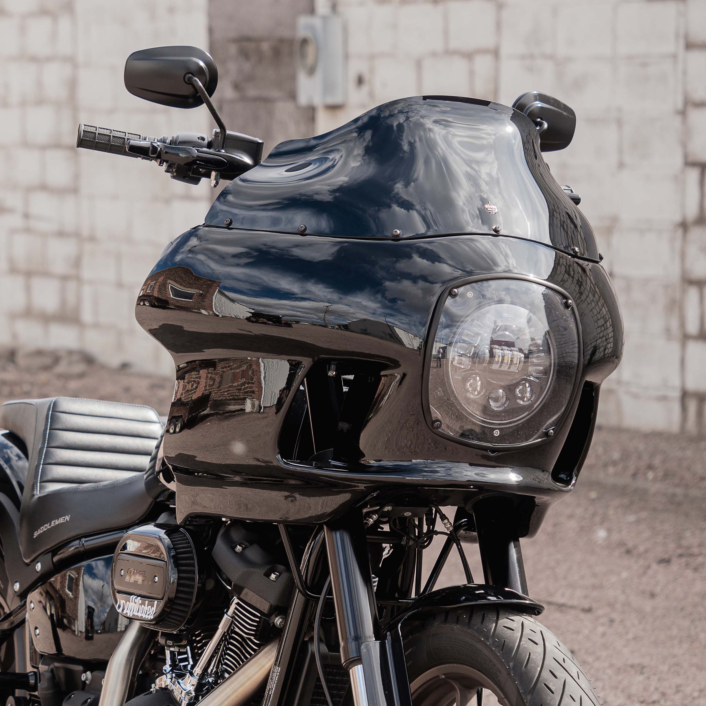 9" Solid Black Windshield for Harley-Davidson motorcycle models with FXRT Style Fairings(9" FXRP Solid Black)