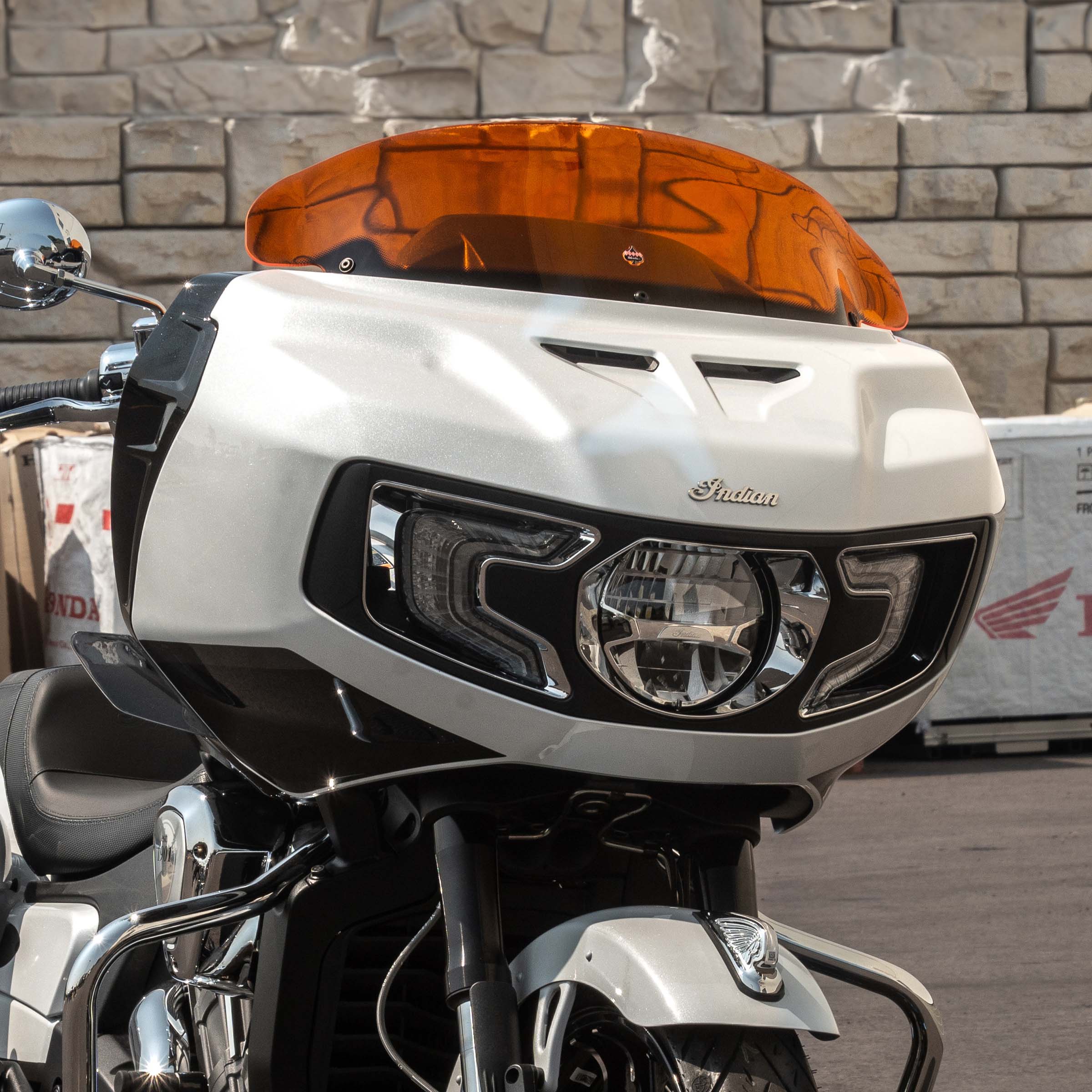 Kolor Windshield for Indian Challenger and Pursuit motorcycle models (Orange Kolor)