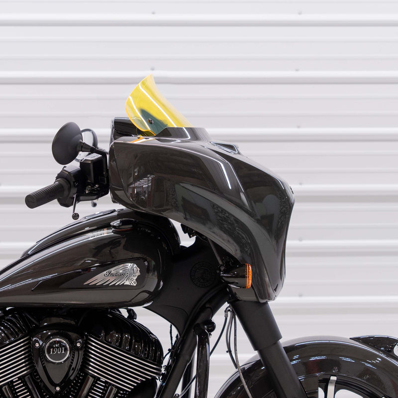 Yellow Ice Motorcycle Windshield 10" Kolor Flare® Windshield for Indian® 2014-2024 Chieftain and Roadmaster KWW-04-0633 2312-1247 yellow color windshield for Indian® Motorcycle (10" Yellow Ice Kolor Flare®)