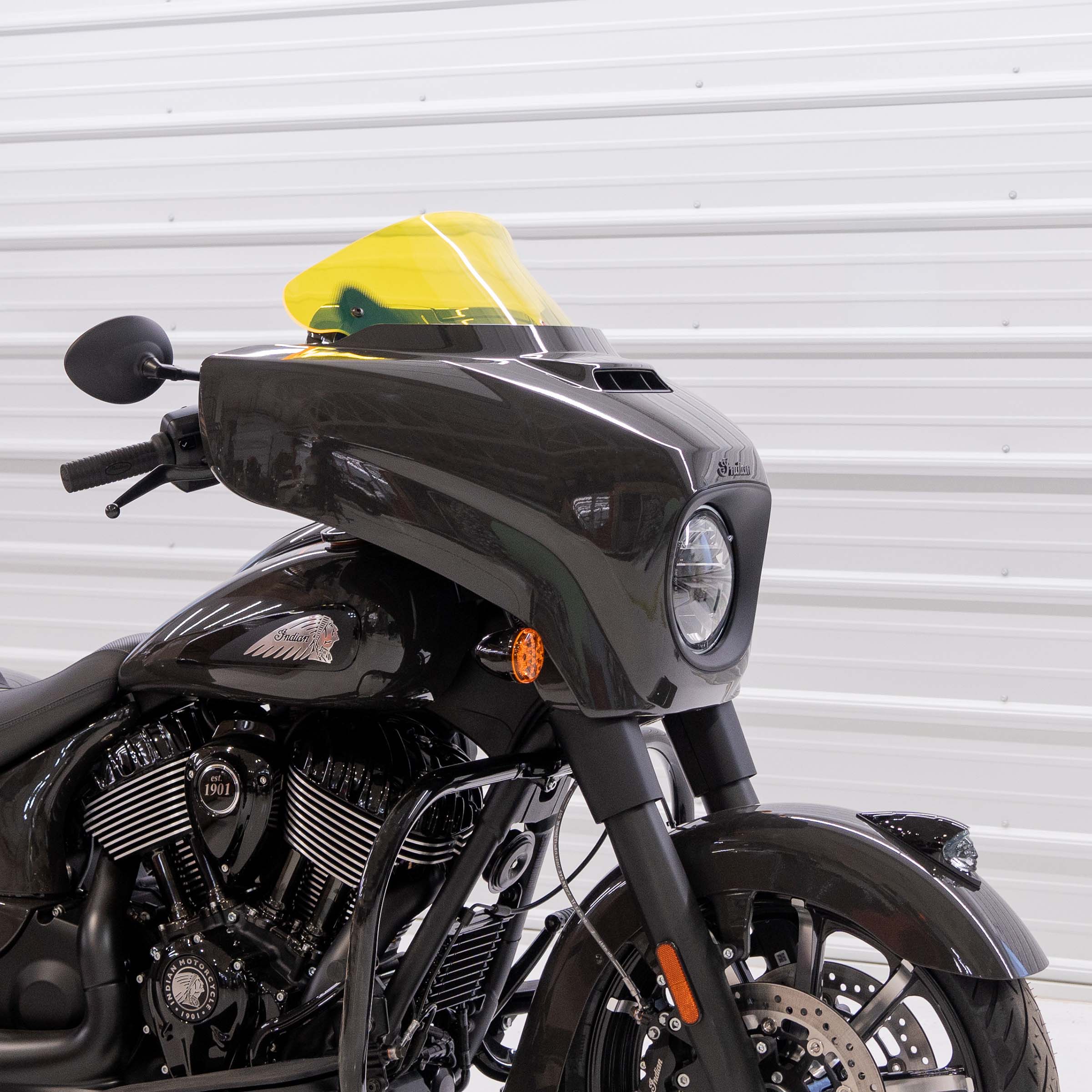 Yellow Ice Motorcycle Windshield 10" Kolor Flare® Windshield for Indian® 2014-2024 Chieftain and Roadmaster KWW-04-0633 2312-1247 yellow color windshield for Indian® Motorcycle (10" Yellow Ice Kolor Flare®)