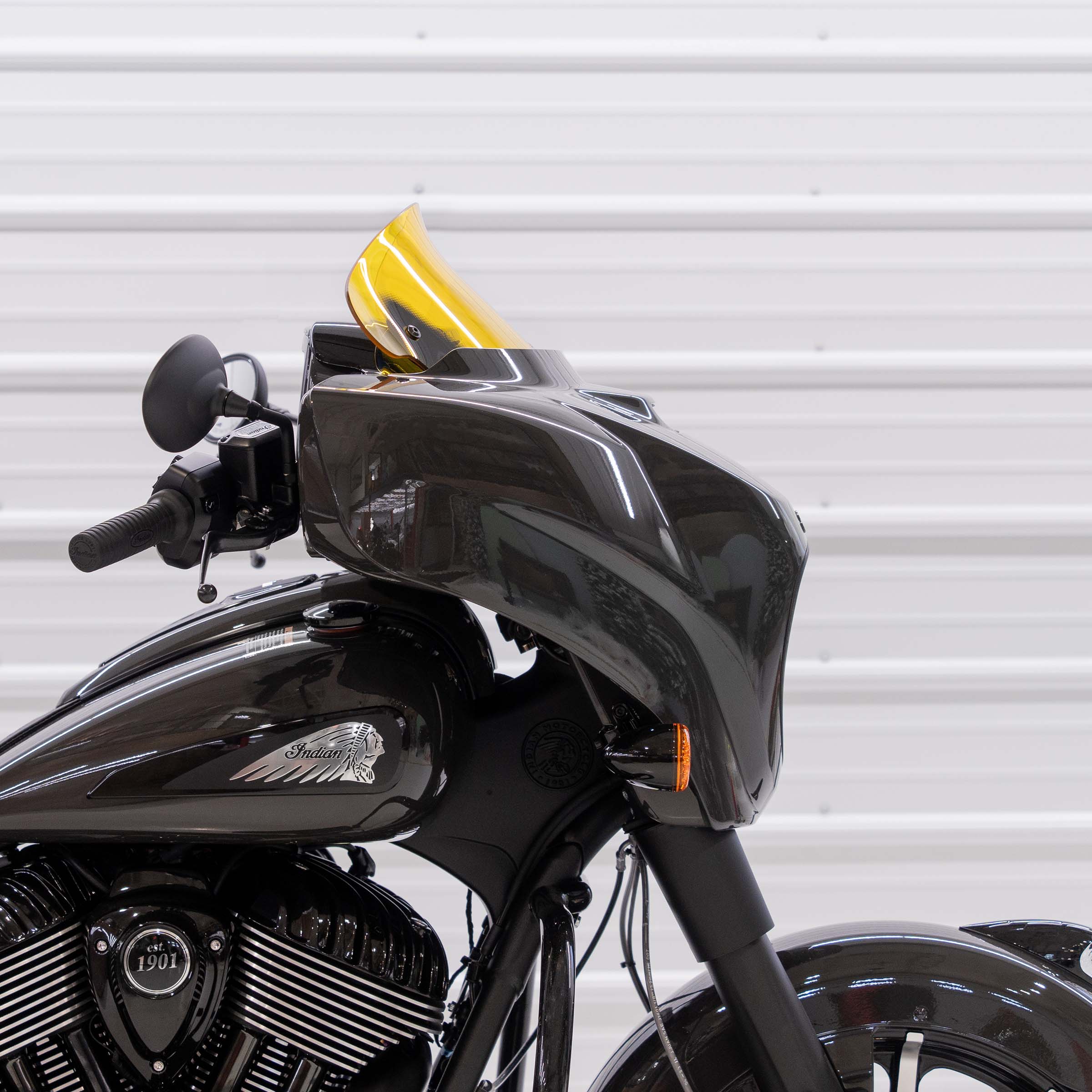 Yellow Motorcycle Windshield 10" Kolor Flare® Windshield for Indian® 2014-2024 Chieftain and Roadmaster KWW-04-0638 2312-1252 yellow color windshield for Indian® Motorcycle (10" Yellow Kolor Flare®)