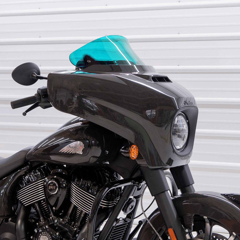 Teal Motorcycle Windshield 10" Kolor Flare® Windshield for Indian® 2014-2024 Chieftain and Roadmaster windshield for Indian® Motorcycle (10" Teal)