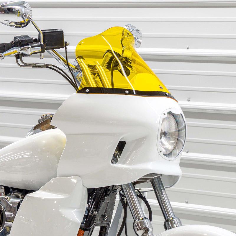 Yellow Kolor Flare Windshield by Klock Werks for Saddleman S-RT Mini Fairing (12.5" Yellow Flare® Windshield for S-RT Mini Fairing)