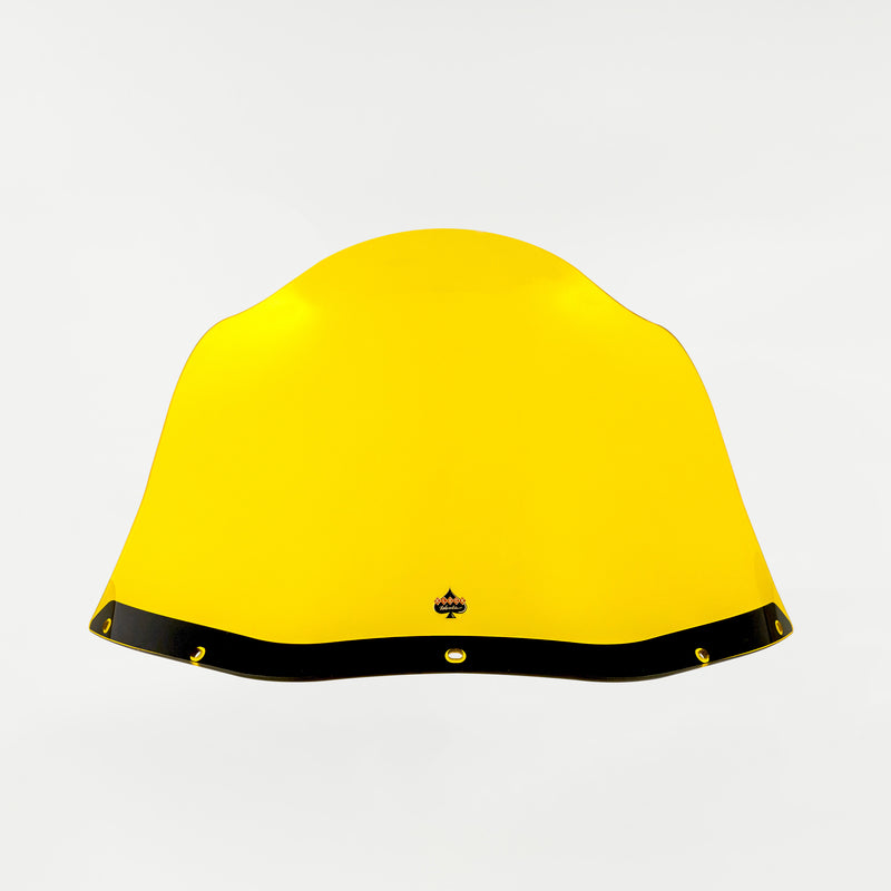 Yellow Kolor Flare Windshield by Klock Werks for Saddleman S-RT Mini Fairing (12.5" Yellow Flare® Windshield for S-RT Mini Fairing Front)