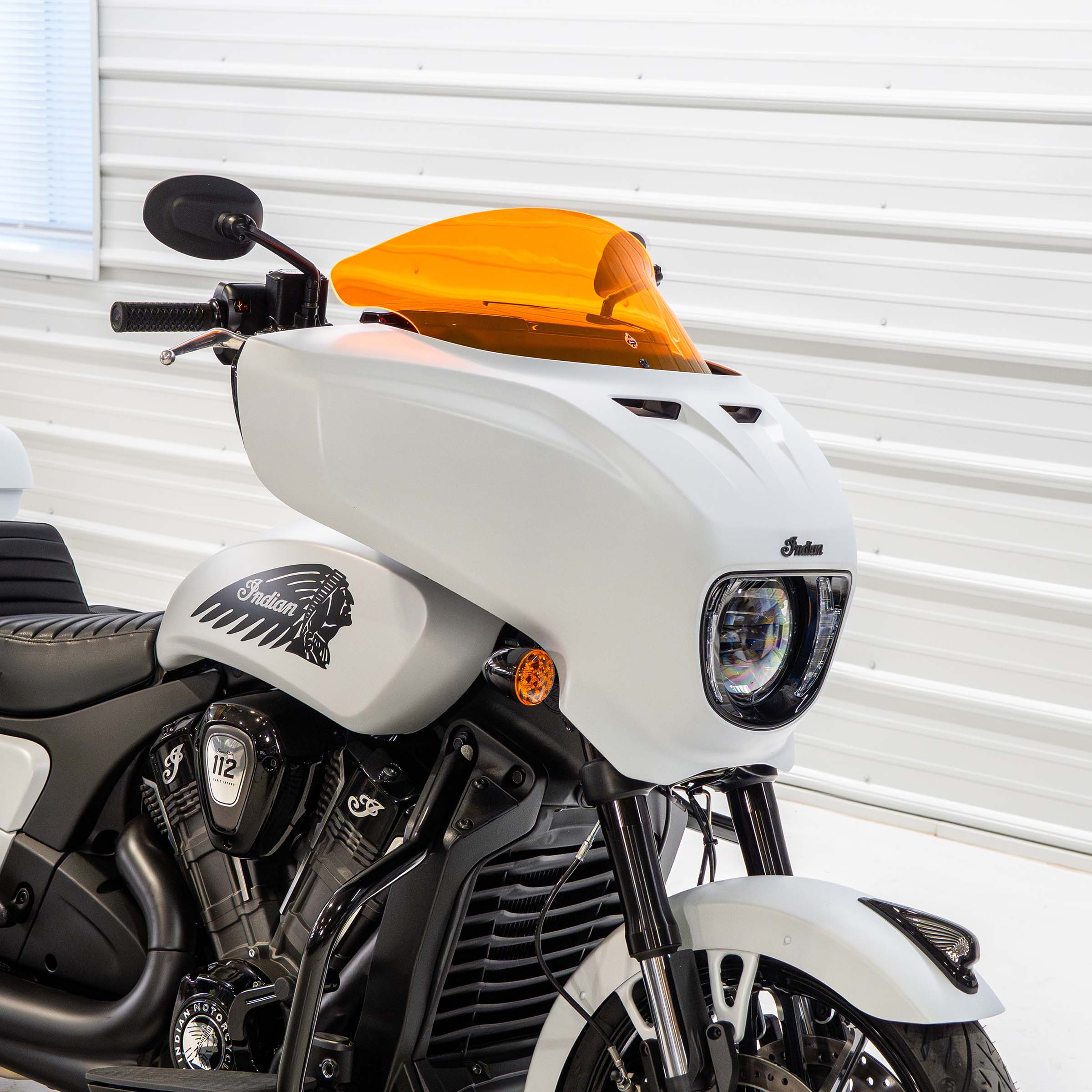 Kolor Flare® Windshields for Indian® 2025+ Chieftain & Roadmaster PowerPlus - Orange Ice Motorcycle Windshield (9" - Orange Ice)