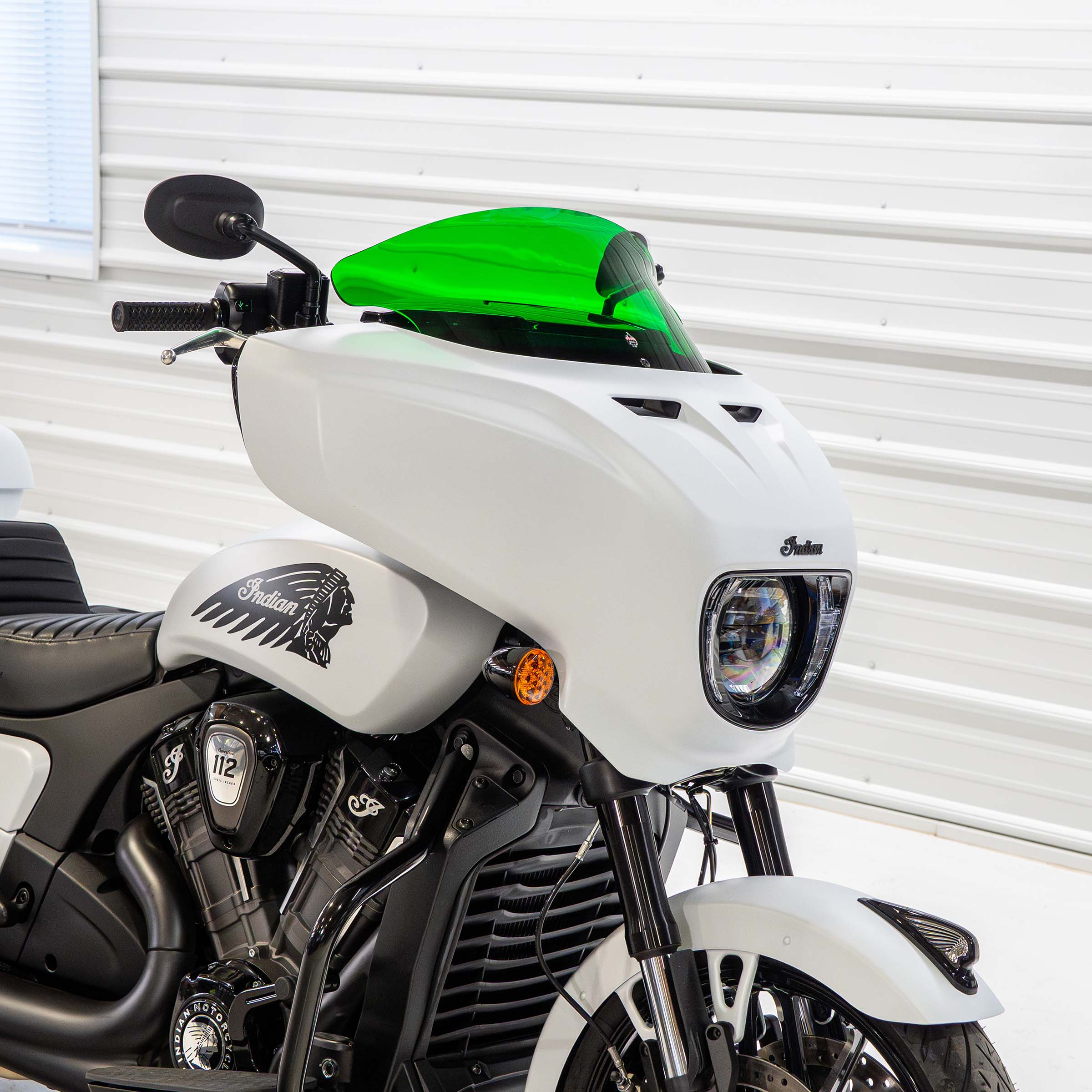 Kolor Flare® Windshields for Indian® 2025+ Chieftain & Roadmaster PowerPlus - Green Motorcycle Windshield (9" - Green)