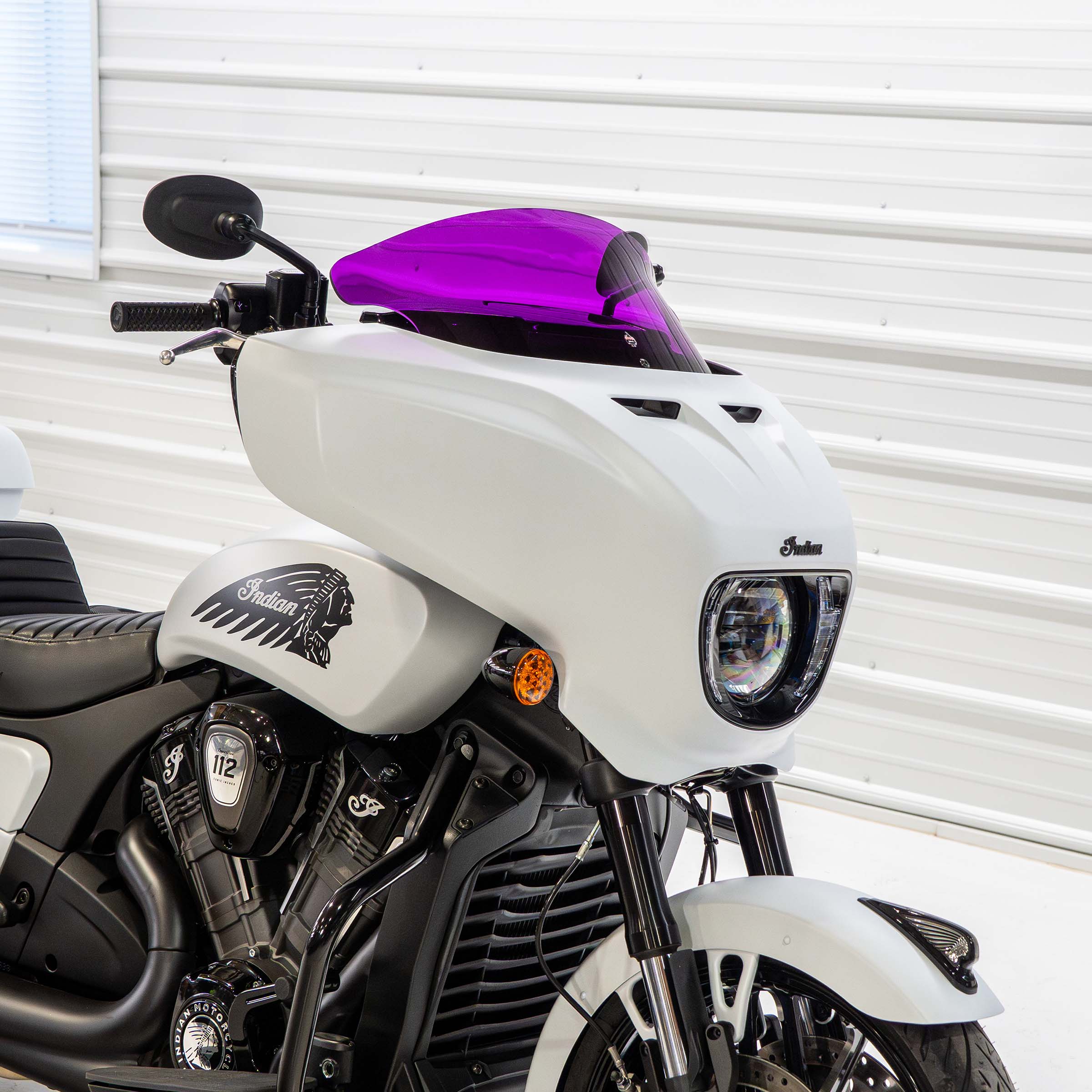 Kolor Flare® Windshields for Indian® 2025+ Chieftain & Roadmaster PowerPlus - Purple Motorcycle Windshield (9" - Purple)