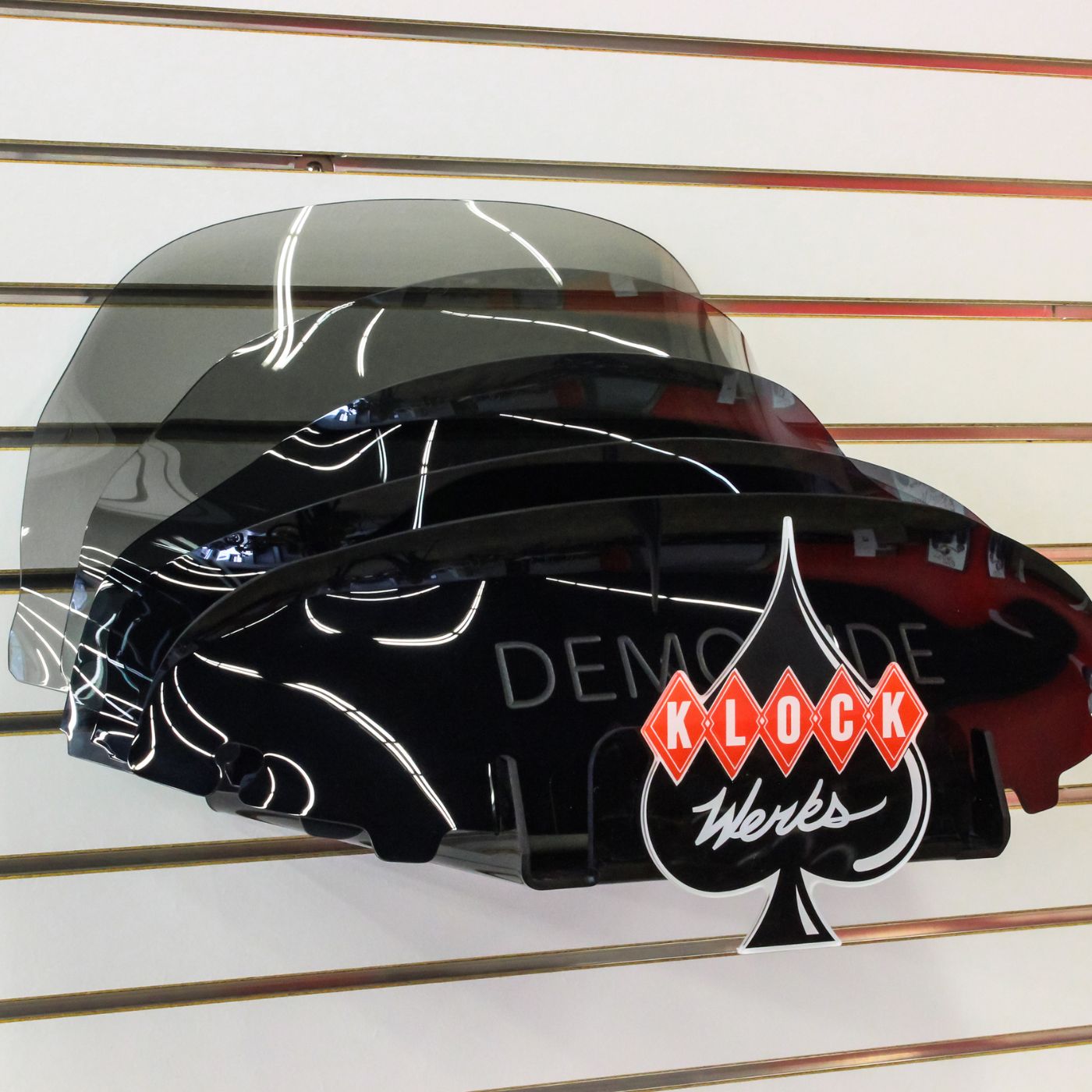 Klock Werks Flare Windshield demo display.