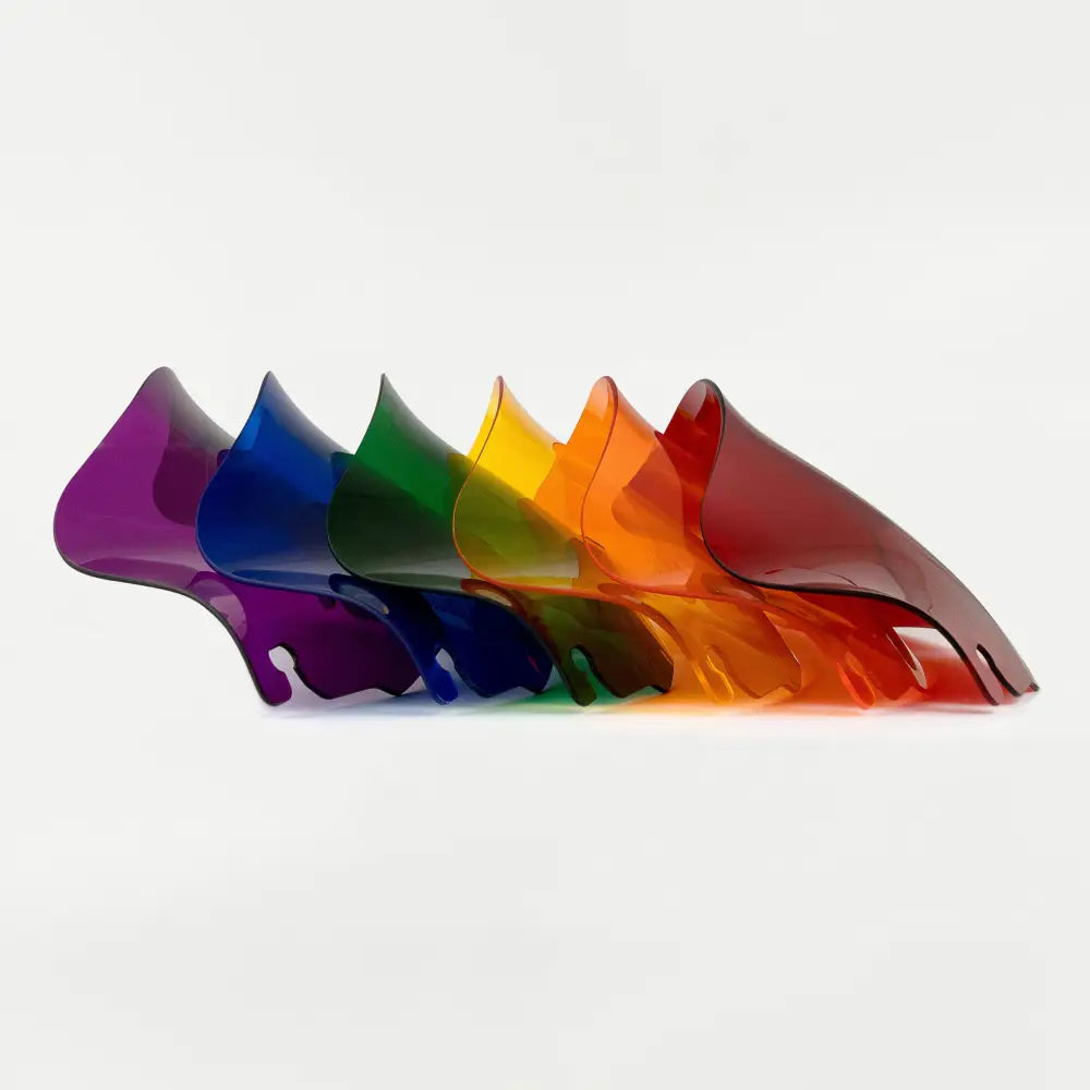 Side profile cascade lineup of 6.5" Kolor Windshield for Harley-Davidson 1996-2013 FLH motorcycle models(6.5" Kolor Cascade)
