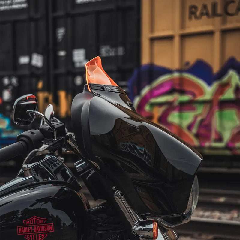 4" Orange Ice Kolor Flare™ Windshield for Harley-Davidson 2014-2025 FLH motorcycle models(4" Orange Ice)