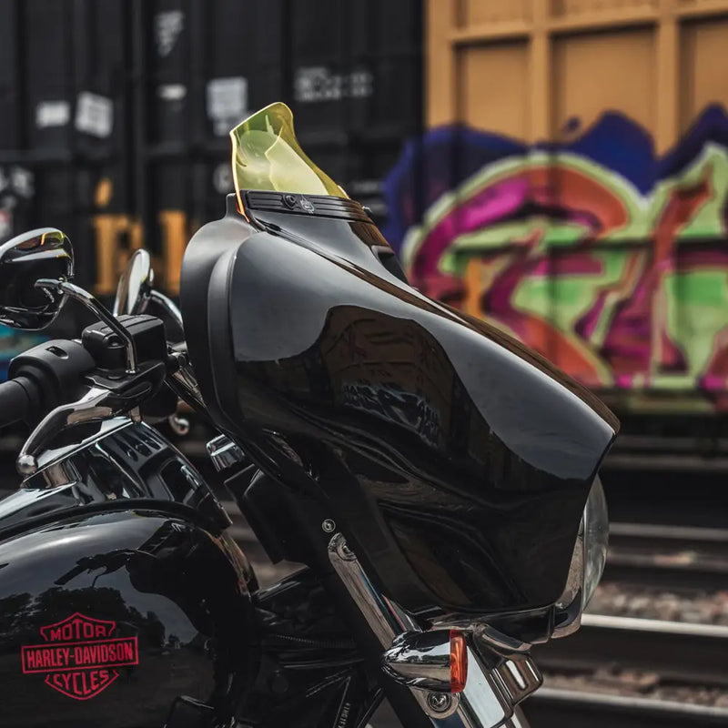 4" Yellow Ice Kolor Flare™ Windshield for Harley-Davidson 2014-2025 FLH motorcycle models(4" Yellow Ice)