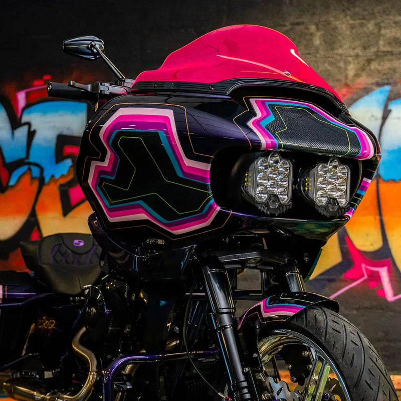 9" Pink Ice Kolor Flare™ Windshield for Harley-Davidson 2015-2025 Road Glide motorcycle models (9" Pink Ice)