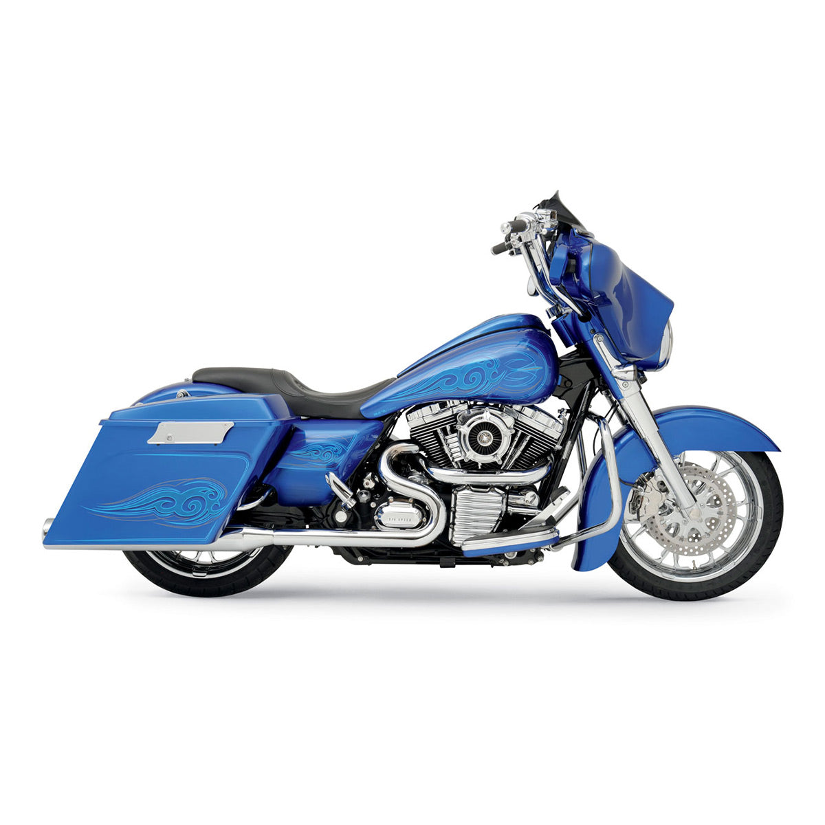 14" Chrome bars and chrome knuckles on KlipHanger Bars for Harley-Davidson 2008-2024 FLH Motorcycles(14" Chrome / Chrome)