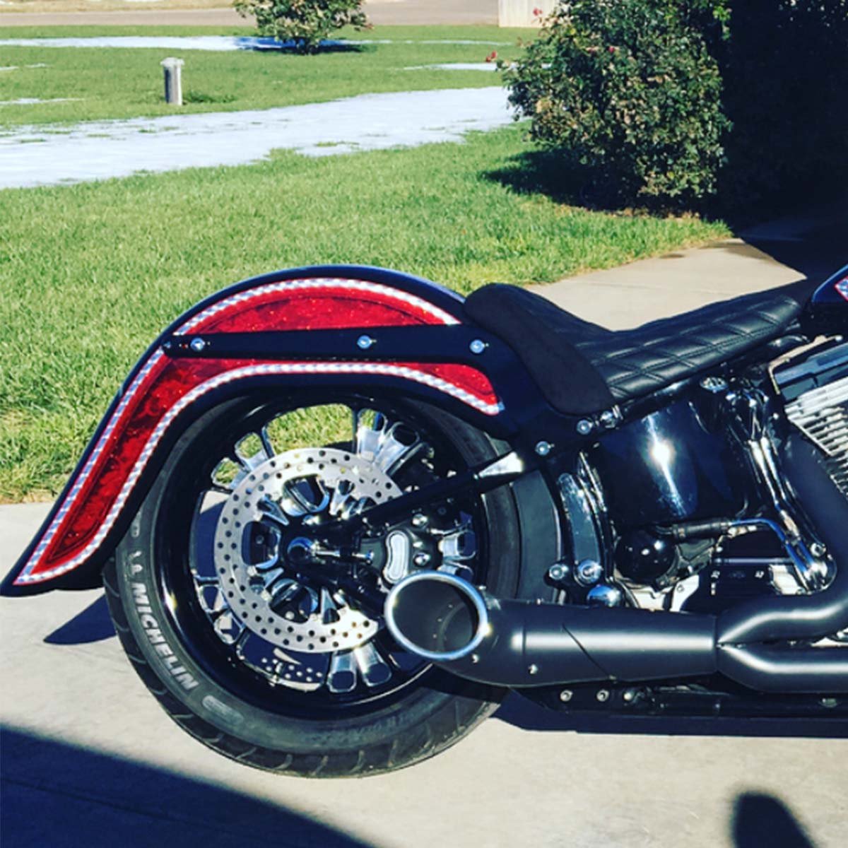 Extended Benchmark Rear Smooth Fenders for Harley-Davidson 2000-2017 Softail Motorcycles(Extended Rear Fender - Smooth)