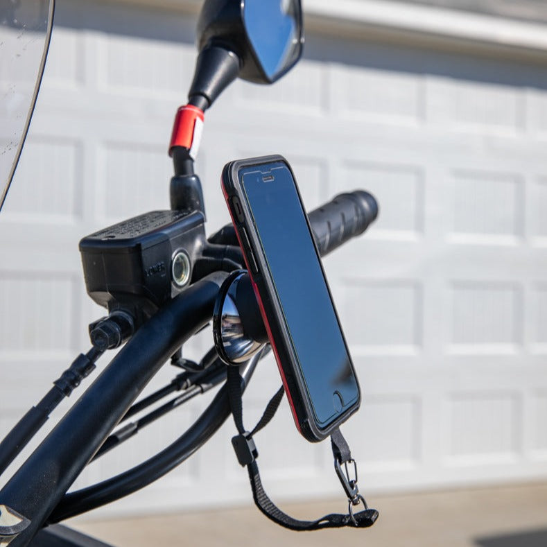 iOmounts® Magnetic Phone Tether attached to Phone Mount 
