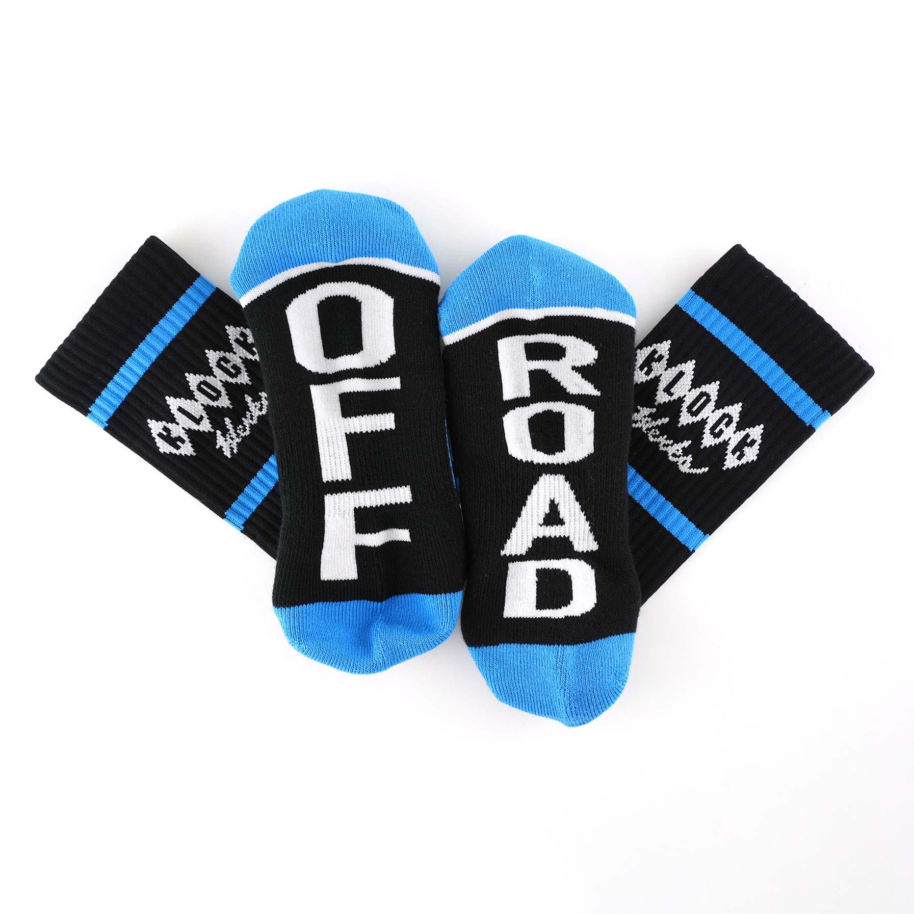 Klock Werks x Fuel Klock Crew Socks in Blue with Off Road on the feet(Blue with Off Road on the feet)