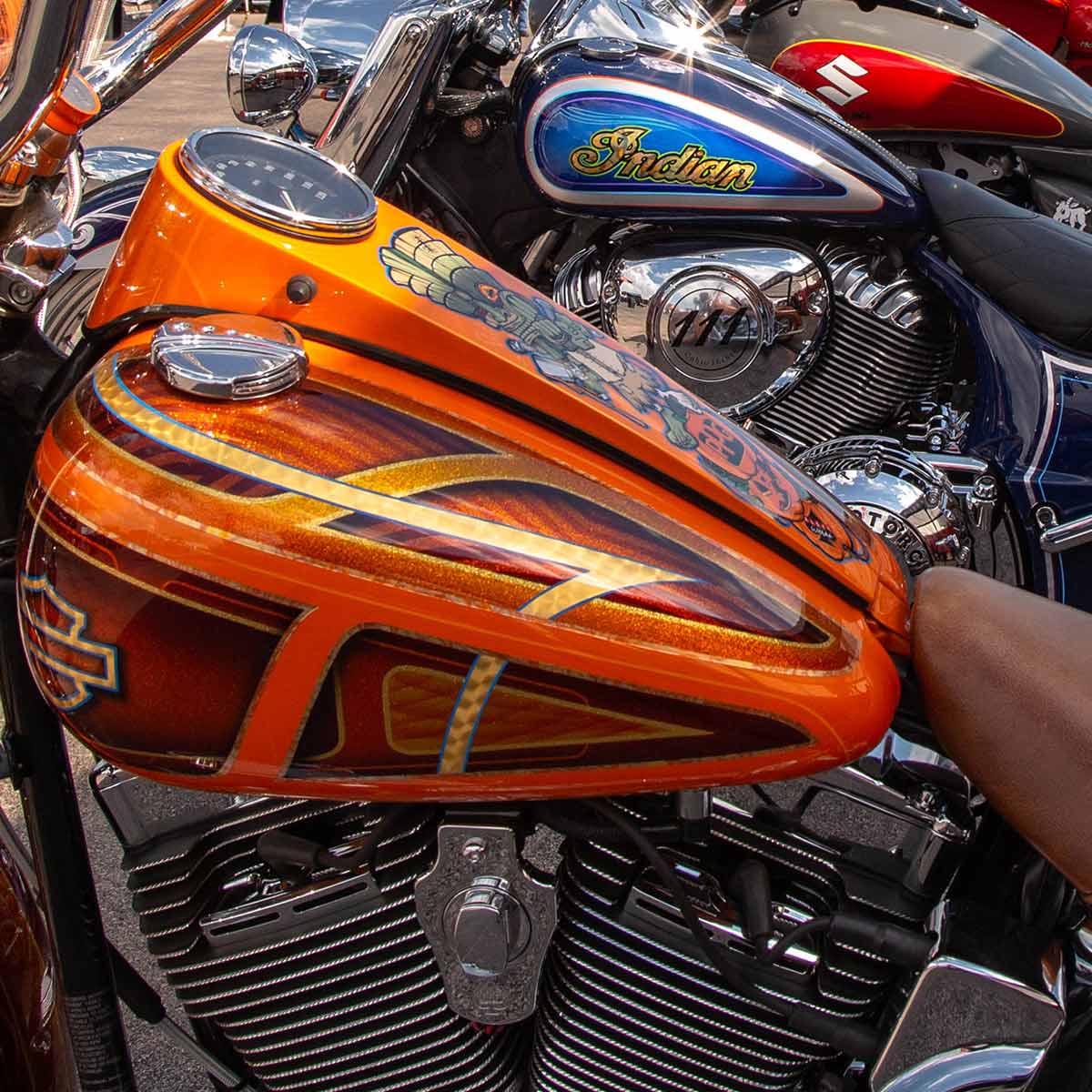 Softail Dash and Ignition Relocation Kit shown on motorcycle