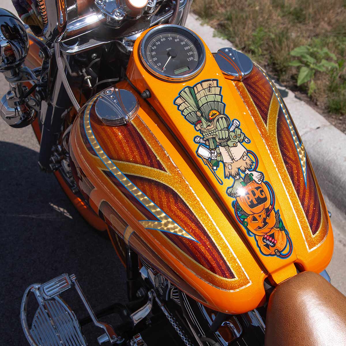 Softail Dash and Ignition Relocation Kit shown on motorcycle